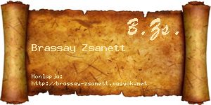 Brassay Zsanett névjegykártya